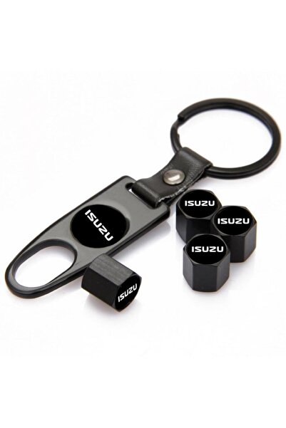 GARDENAUTO Stainless Steel Valve Cap and Keychain Set for Isuzu D-Max after 2012