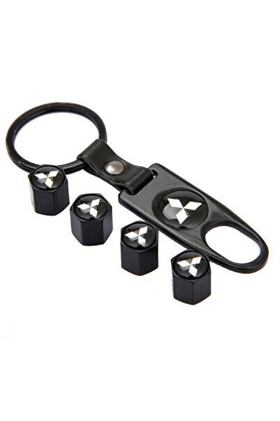 GARDENAUTO Mitsubishi Lancer Stainless Steel Valve Cap and Keychain Set