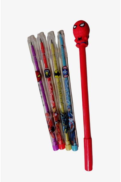 Cem Spawn Pen Set of 4 and Spiderman Gel Pen