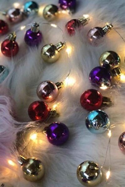 PartyMarty Christmas Tree Ornament Ball 4 cm Colorful 6 Pieces
