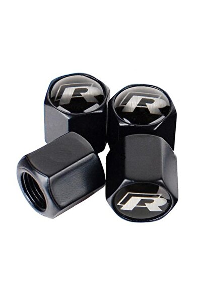 GARDENAUTO Stainless Steel Valve Cap with Logo for Volkswagen Santana R 4Pcs