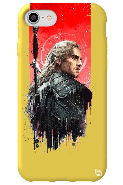 WANNA PROTECT iPhone 7 Yellow Color the Witcher Velvet Patterned Silicone Pho...