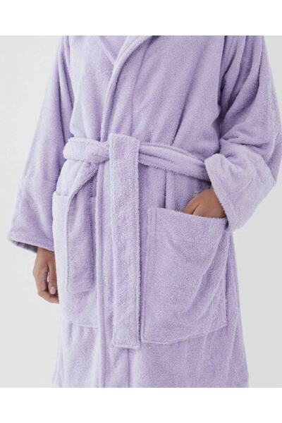 HIZSOY TEKSTİL Λιλά Πετσέτα Μπουρνούζι