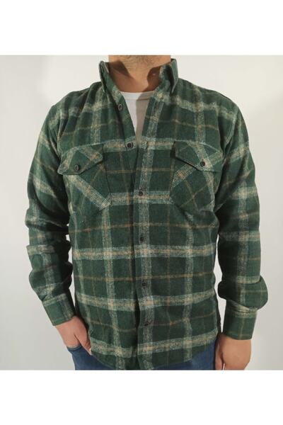 DCN Erkek Klasik Kesim Kalın Yün Oduncu Gömlek-staro9685