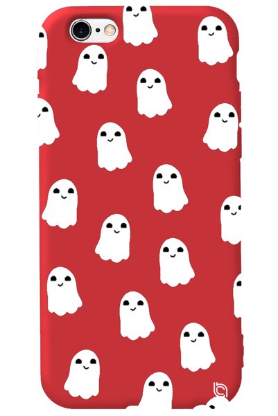 WANNA PROTECT iPhone 6 Plus Red Color Ghost Velvet Patterned Silicone Phone Case