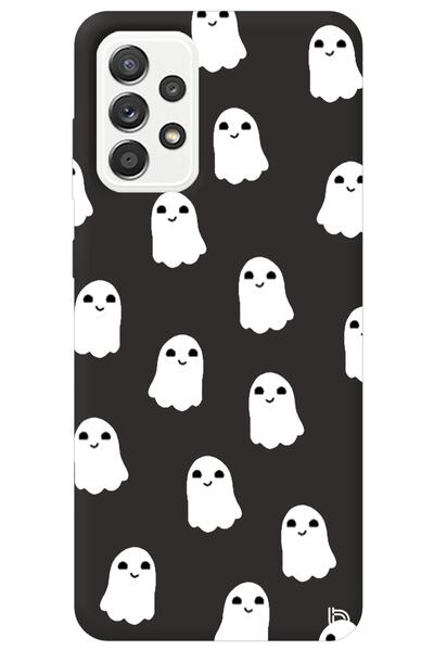 WANNA PROTECT Samsung Galax A72 Black Color Ghost Inside Velvet Patterned Sil...