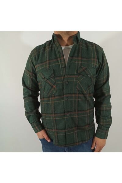 DCN Erkek Klasik Kesim Kalın Yün Oduncu Gömlek-staro788