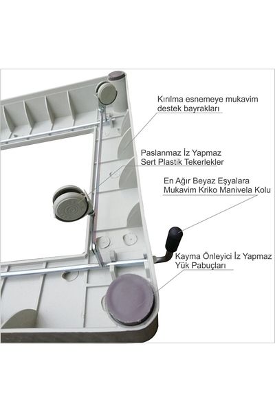 M3DECORİUM Quality Refrigerator Cabinet - Washing Machine, Mover Wheels