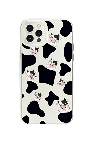 butikcase iPhone 13 Pro Mx Cute Cows Transparent Phone Case