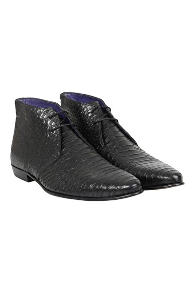 THE ADDAM Frank Siyah Yılan Görünümlü Chukka Boots