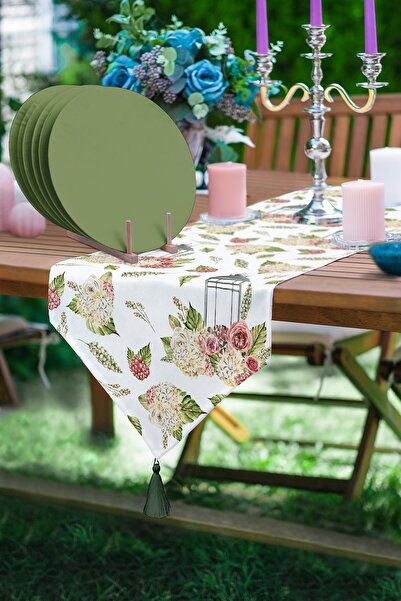 Realhomes قطعة واحدة من العداء ذو الشرابة المثلثة بتصميم أوراق استوائية، 6 قط...