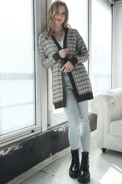 AVORWE Tweed Look Knitwear Cardigan