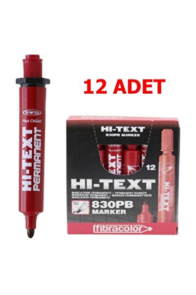 Hi-Text Hı-text 830pb Permanent Kalem Kırmızı Yuvarlak Uç 12'li Kutu