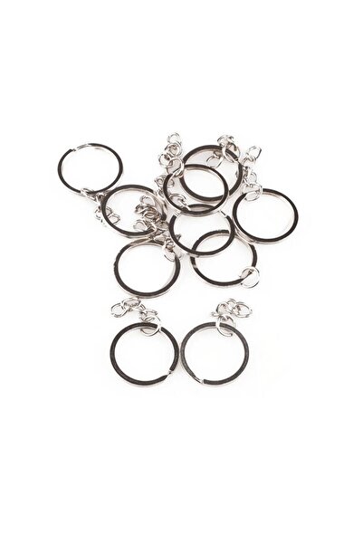 Simisso Gümüş Zincirli Anahtarlık Halkası 5 cm 10'lu