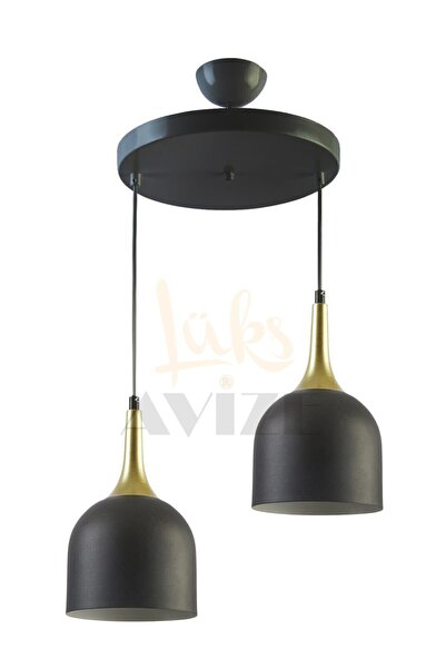 Fer Avize Reina Modern Tasarım Metal Başlık Sarkıt Cafe - Mutfak 2 Li Avize