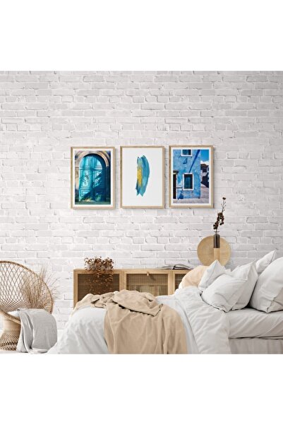 TekTablo Framed Wooden Painting Set 3 Pieces