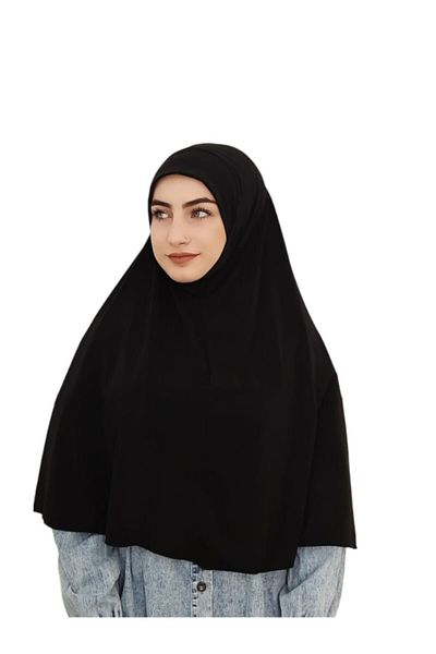R&S modibone Practical Large Ready-made Scarf Hijap Black Color (Prayer Cloth)