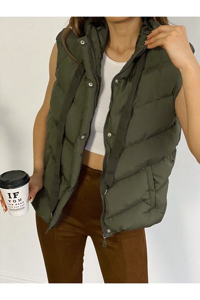 ladyzey Women's Hooded Puffer Vest with Side Pockets