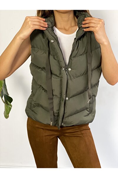 ladyzey Жіночий надувний жилет з капюшоном і боковими кишенями