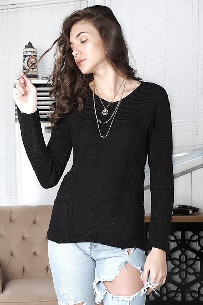 AVORWE Noul sezon Pulover din tricot tricotat din față Thessaloniki
