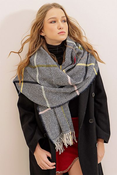 Trend Alaçatı Stili Schultertuch - Grau - Casual