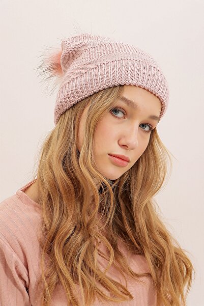 Trend Alaçatı Stili Beanie - Pink - Casual