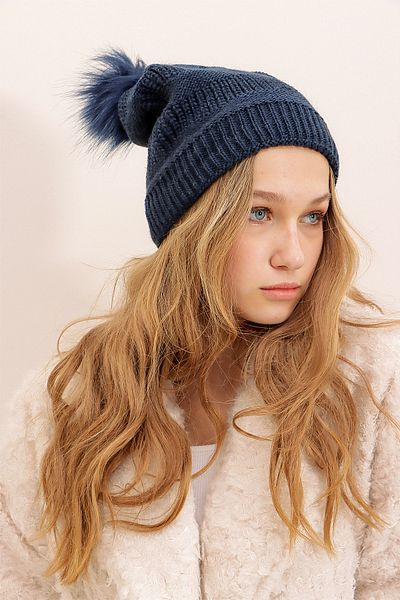 Trend Alaçatı Stili Mütze - Dunkelblau - Casual