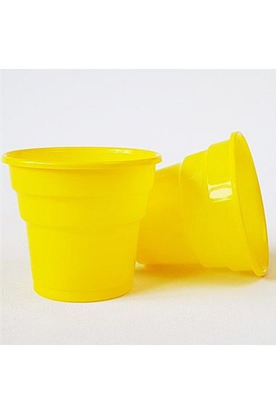 Roll-Up Yellow Plastic Cup 200 Ml-25 Pieces