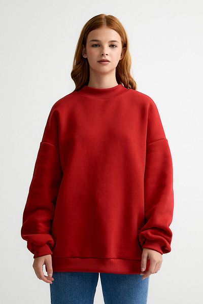 LAMODEMAPASS Hanorac oversize de bază brodat See Good In All Things