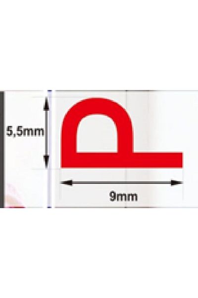 Lorin Rubber Insulation Door Window Tape P Type 10x2 M White