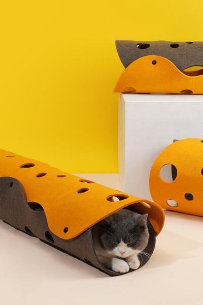 UTKU TASARIM Cat Tunnel Cat Bed Kennel Cat Toy Tunnel 60x25 Cm Md44