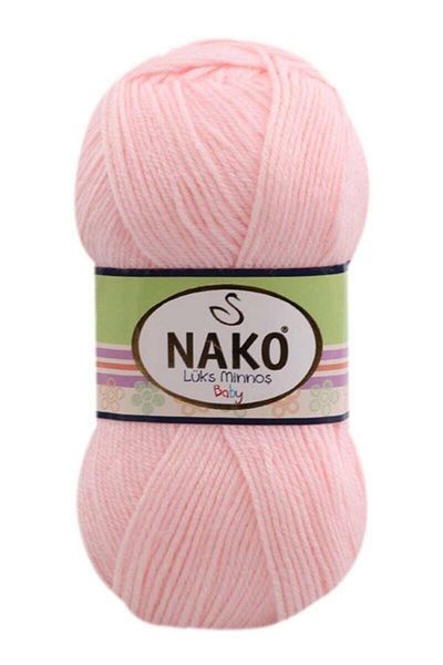 NAKO 1 Piece Luxury Minnoş Baby 2244 Barby Pink Colored Hand Knitting Yarn