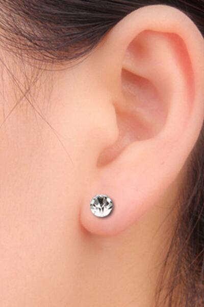 TakıConcept 5 Mm Erkek Mıknatıs Tek Taş Küpe