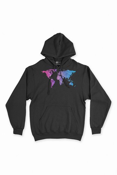 Cix Hanorac cu glugă Blue Purple World Map