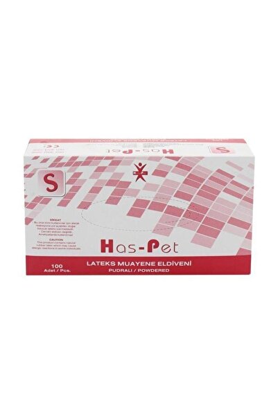 Has-Pet قفازات فحص مسحوق اللاتكس الأبيض الصغيرة 100 قطعة