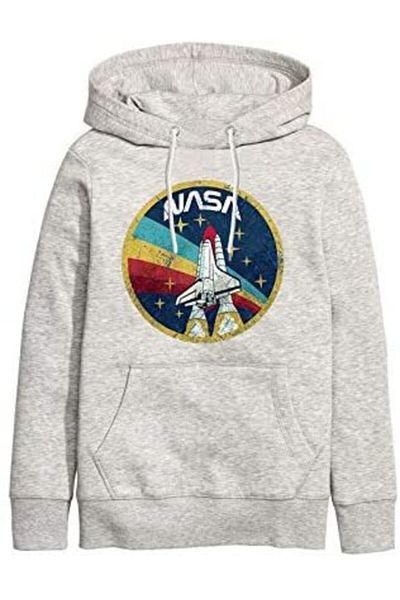Köstebek Бял суитшърт с качулка NASA Rocket