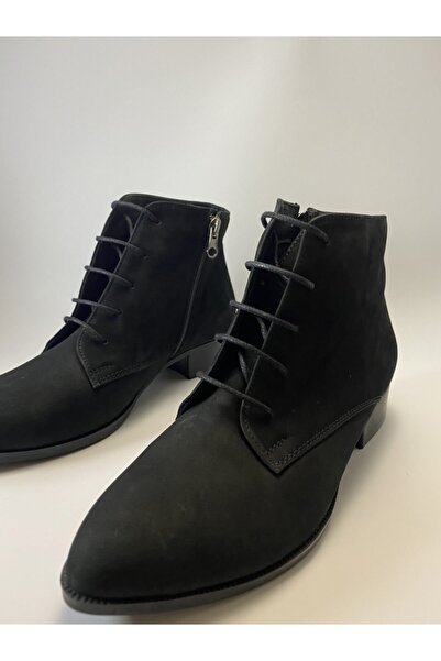 Mira Ayakkabı حذاء نوبوك أصلي أسود للنساء