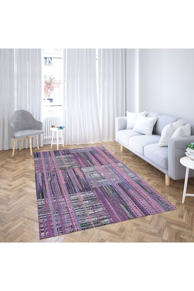 BKcollection Dekoratif Baskılı Kaymaz Taban Ev Halısı