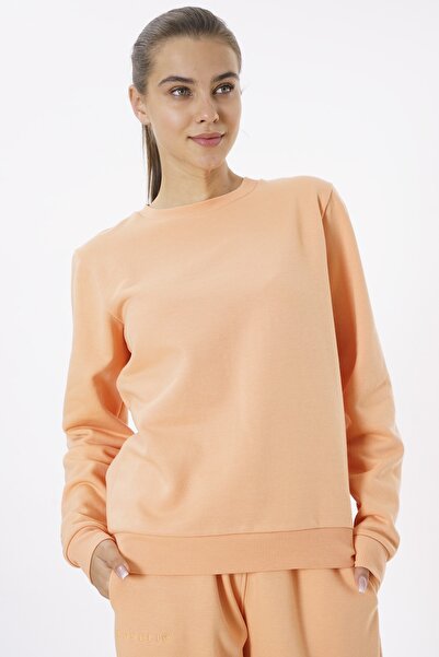 Eoselio Kadın Turuncu Nakış Detaylı Içi Polarlı Sweatshirt Au-20ee-20