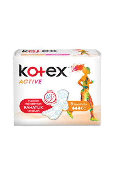 Kotex Active Tekli Single Normal Günlük Kadın Pedi 8'li X 3 Adet(File H)