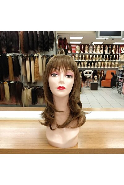 My Hair Türkiye Fiber Sentetik Peruk Kumral Arası Küllü Sarı Işıltılı Katlı K...