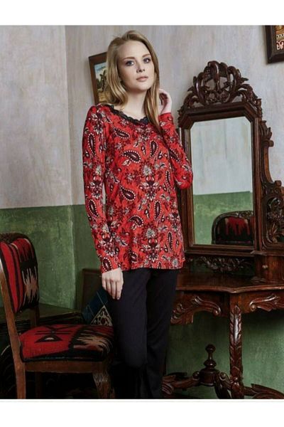 Pjs Pijama طقم بيجامة نسائي أحمر