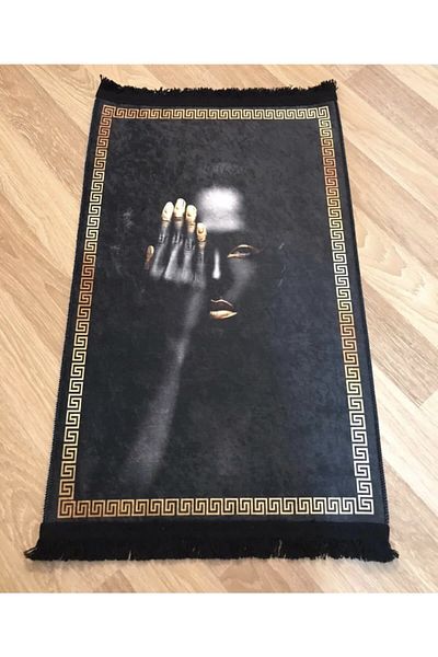 Madame Blue Decorative Special Design African Face Leather Base Carpet 50*80