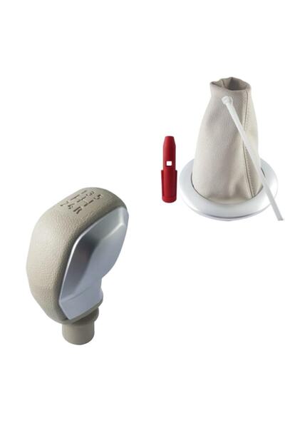 ZETOTO Megane 2 Sports Gear Shift Knob and Bellows Set 5 Advance Beige Color Bellows + Sports Knob