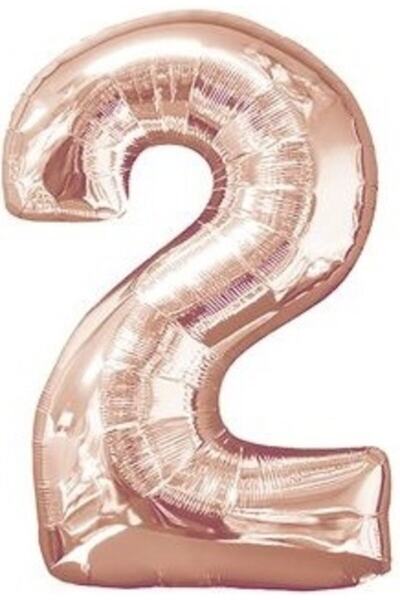 Ekin Süs بالون رقائق روزغولد 2 أرقام