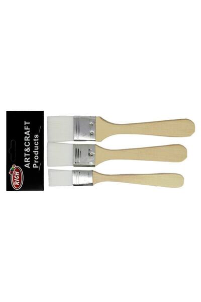 Rich - Ekonomik Set Fırça 3'lü Beyaz Kıl