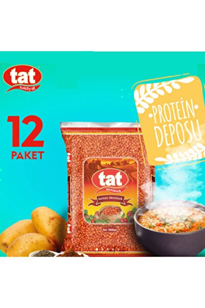 Tatbak Tat Kırmızı Mercimek 1kgx12 Paket