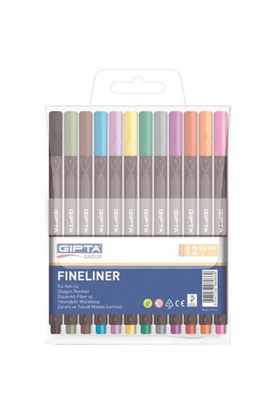 Gıpta 0.4 mm 12 Color Fineliner Pen