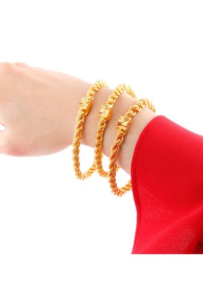 Yıldız Gold İmitasyon Kilitli Antalya Burma Altın Kaplama Kelepçe