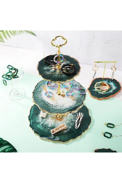 TT Tahtakale Toptancıları Epoxy Silicone - 3-Piece Round Cake Stand E209